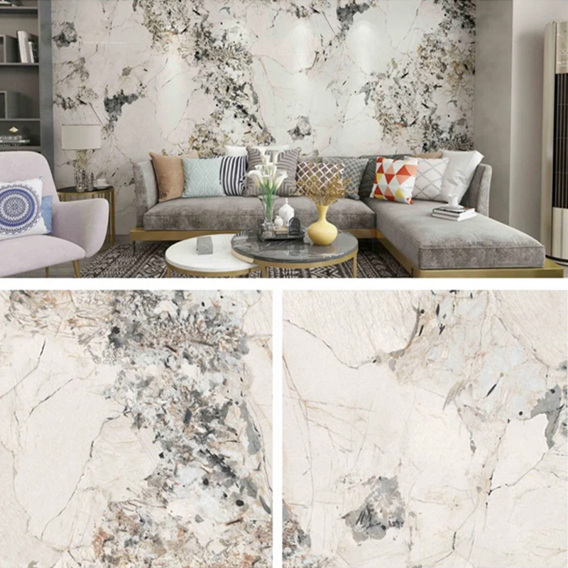 1220 × 2800mm Bileog Marmair PVC Brataithe UV le haghaidh Troscán agus Cabinetry Maisiú Éadrom agus CRUA Painéal Balla Plaisteacha lannaithe