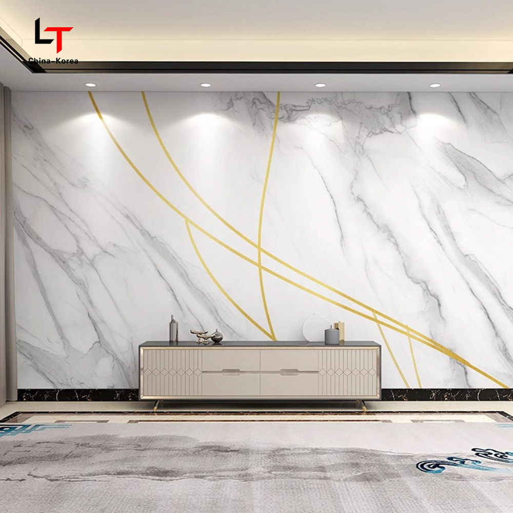 1220 × 2440mm Painéal Criostail Carbóin PVC Clúdach Balla Maisiúil Uiscedhíonach do Dhíon Lasmuigh le Cumhdach UV