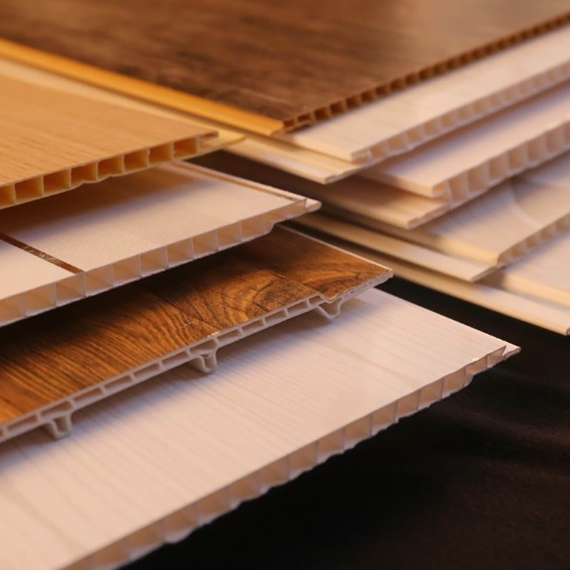 Painéal Balla Comhtháite Snáithín Adhmaid Bambú Éicea-Choirdiúil 600x9mm PVC WPC Dearadh Intí Nua-Aimseartha Inathraithe Durable Suiteáil Éasca
