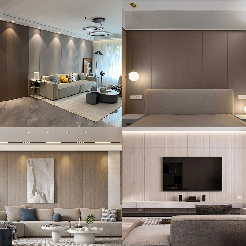 1220 × 2440mm Éicea-chairdiúil PVC Tá veinír curtha orthu Adhmad Grán Painéil Balla Maisiúla le haghaidh Balla Dhíon Cladach Uiscedhíonach Scratch- frithsheasmhach in éasca le Suiteáil