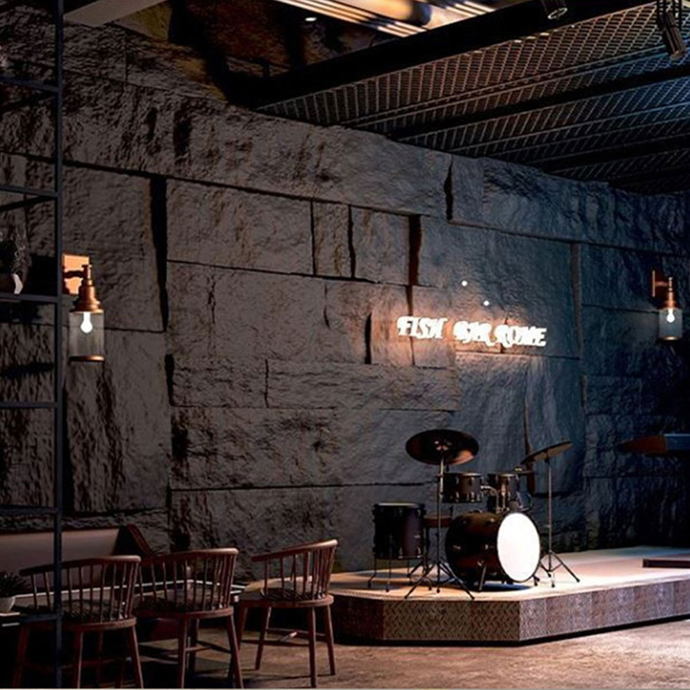 60*30cm Maisiúil Bileog veiníre Maisiúcháin Faux Polúireatán Pu Painéal Balla Cloch Stonee Saorga don Bhaile